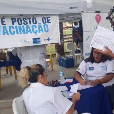 Estande de vacinação contra o sarampo durante o Prefeitura Mais Perto de Você, em Bangu. Foto: divulgação