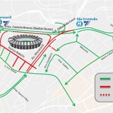 Interdições de ruas entorno do Maracanã começam às 18h30. Foto: Divulgação / CET-Rio