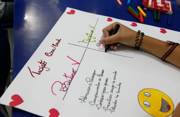 Alunos de escolas municipais debateram sobre o que é bom e ruim no caminho de casa para escola, como parte do Plano de Desenvolvimento Sustentável. Foto: Marcelo Piu / Prefeitura do Rio