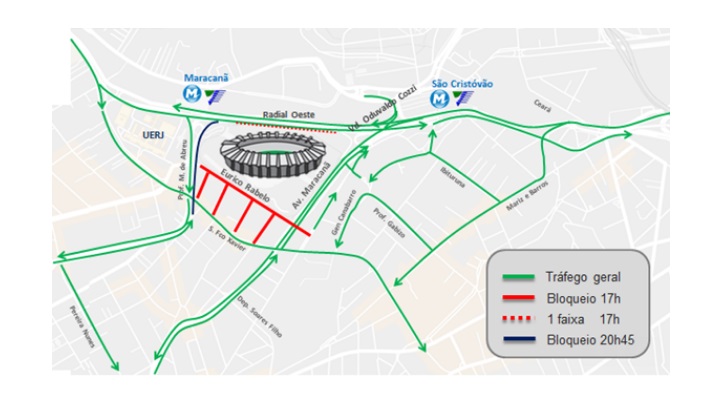 Estacionamento e esquema de trânsito para Flamengo x Vasco