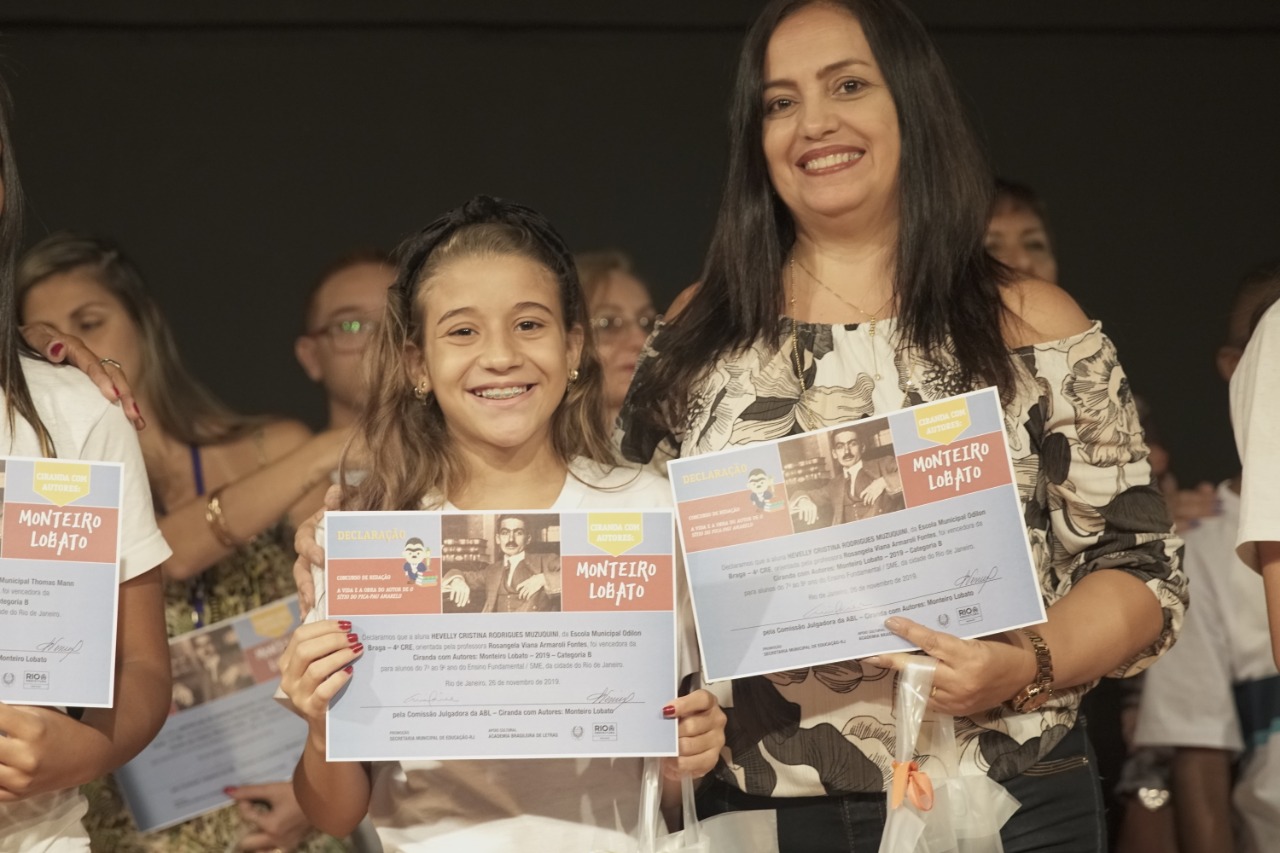 Alunos da Prefeitura do Rio são premiados na ABL em concurso de redação sobre Monteiro Lobato