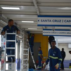 Obra em estação do BRT em Campo Grande. Foto: Marco Antonio Rezende / Prefeitura do Rio