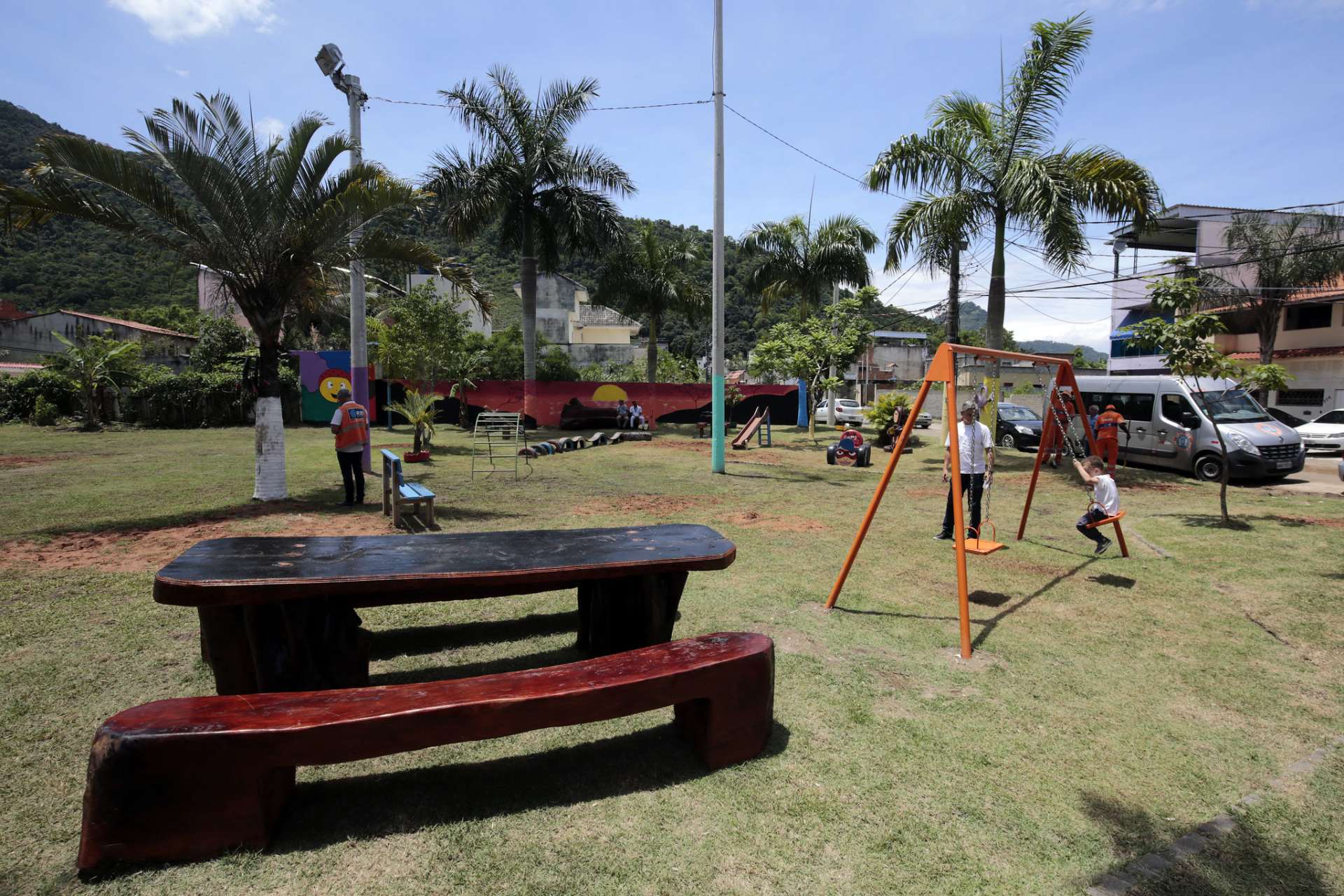 Praça do Condomínio Parque Nobre foi completamente remodelada. Foto: Marcos de Paula / Prefeitura do Rio