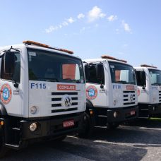 Caminhões da Comlurb. Foto: divulgação / Prefeitura do Rio