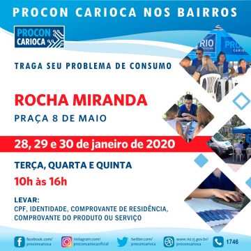 Procon atende esta semana os moradores de Rocha Miranda Foto: Divulgação/Prefeitura do Rio