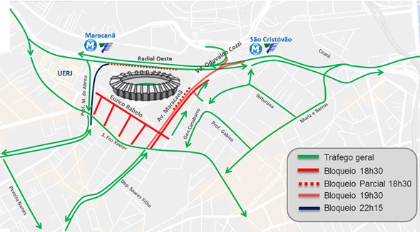 Estacionamento e esquema de trânsito para Vasco x Flamengo - Fim