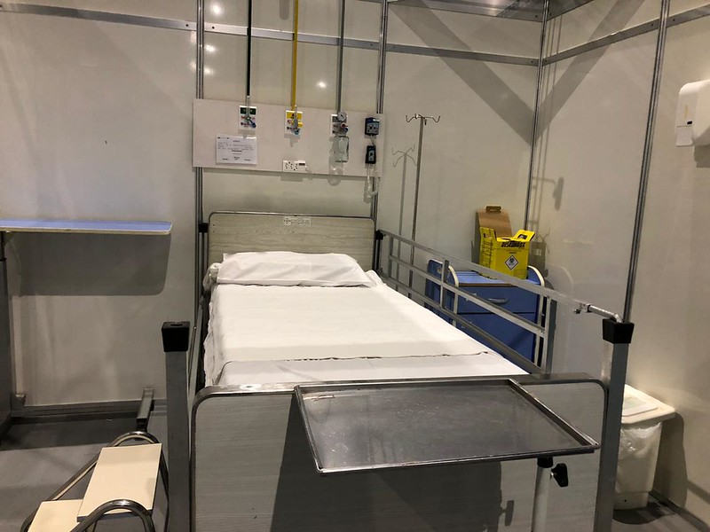 Um dos leitos do Hospital de Campanha no Riocentro. Foto: Divulgação / Prefeitura do Rio