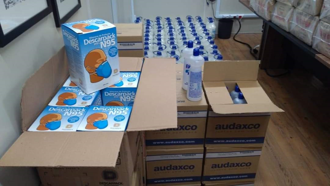 Ao todo, foram adquiridas 15 mil máscaras e oito mil frascos de álcool em gel. É a terceira aquisição feita para proteger o efetivo. Foto: Divulgação / Guarda Municipal
