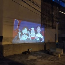 O projeto piloto do Cinema nas Janelas aconteceu num condomínio no Engenho Novo. Foto: Divulgação/Prefeitura do Rio