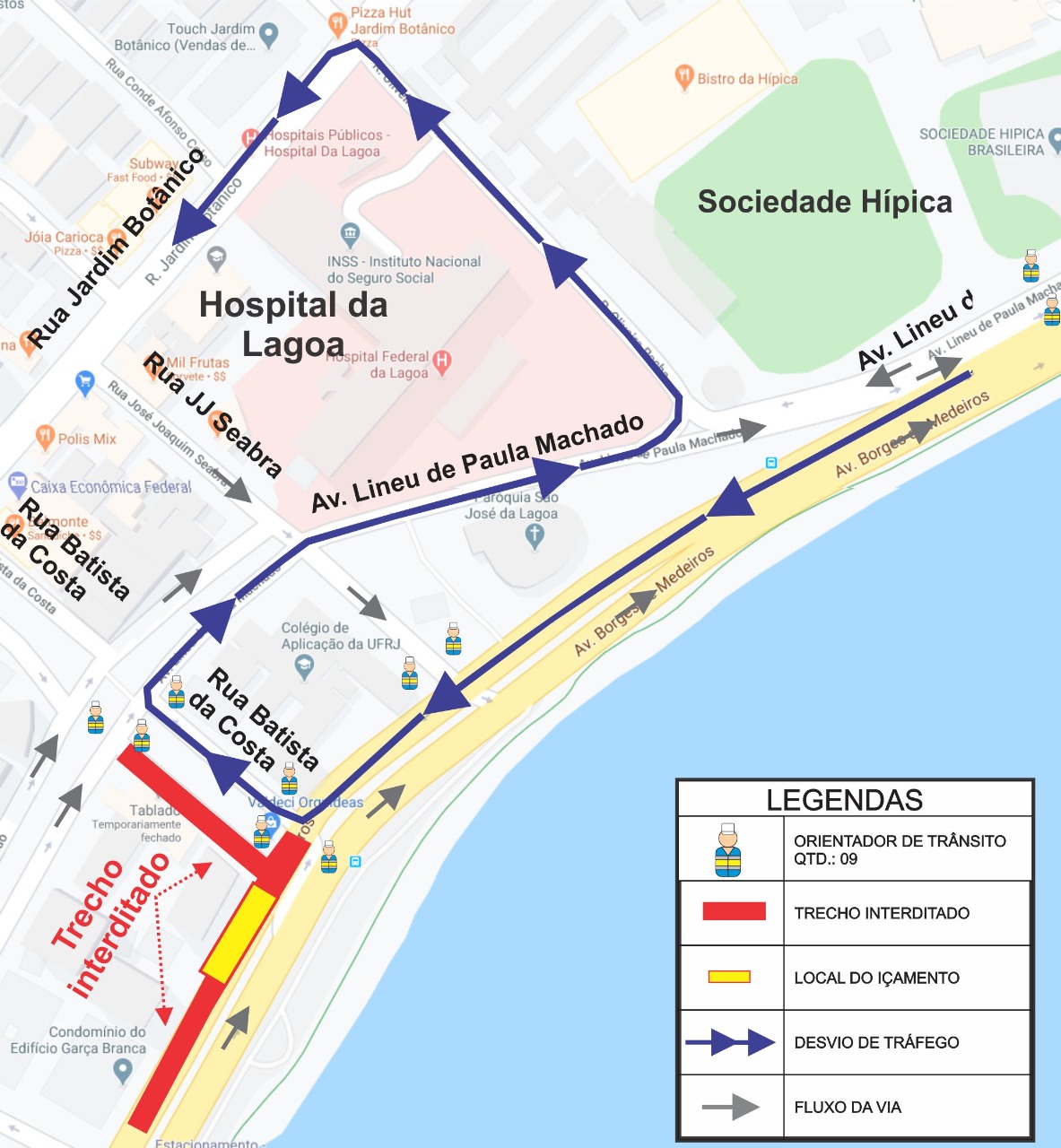 Bloqueio acontece na noite desta sexta-feira, 05/06, para içar equipamentos. Foto: Divulgação / Prefeitura do Rio