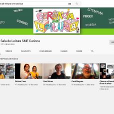 Presidente da Academia Brasileira de Cordel, professores e chef de cozinha gravam vídeos para alunos da Rede Municipal de Ensino. Foto: Divulgação / Prefeitura do Rio