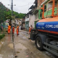 Comlurb já realizou trabalho de lavagem com água de reuso e detergente neutro e hipoclorito em todas as 633 comunidades da cidade