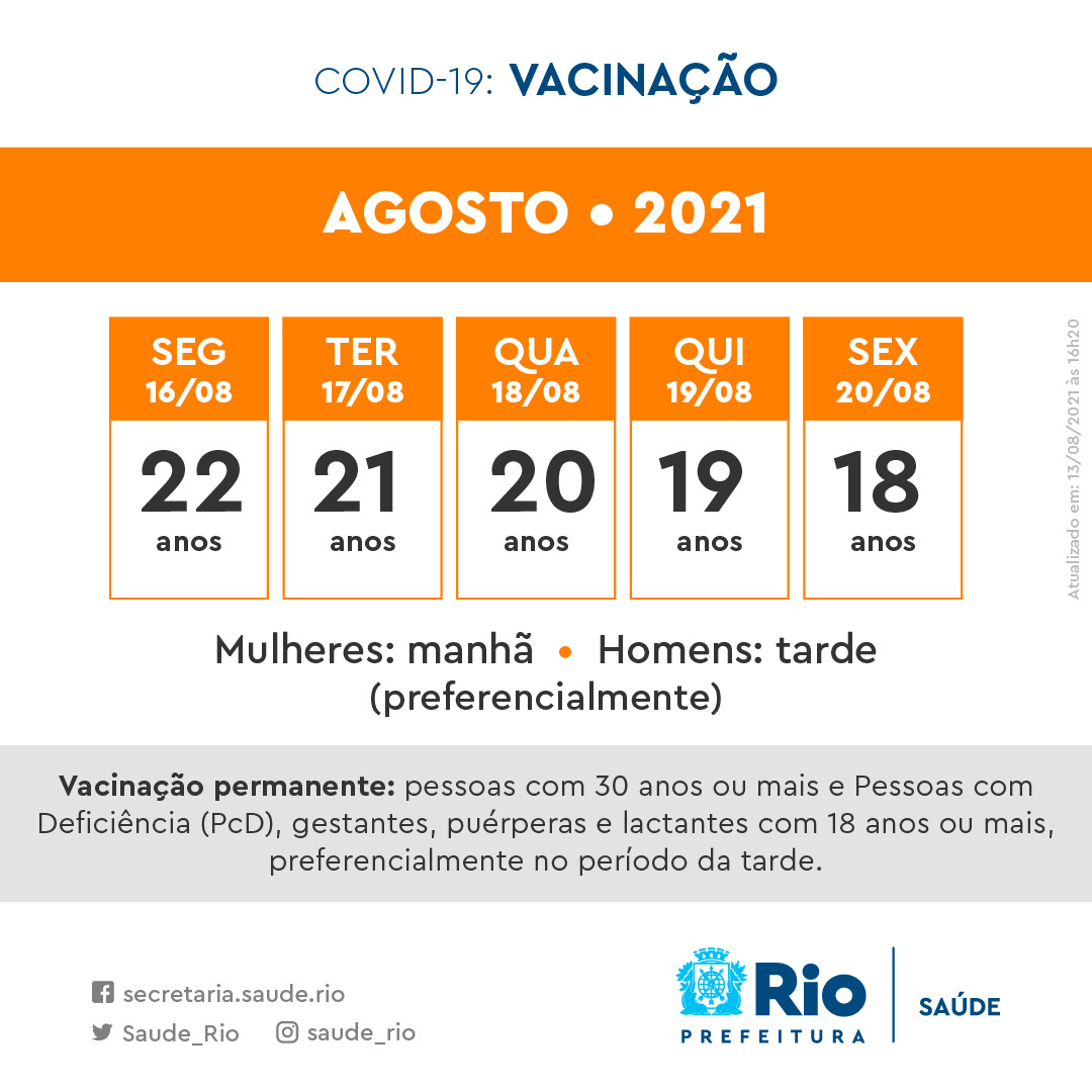 Covid19 veja quem pode se vacinar neste sábado Prefeitura da Cidade