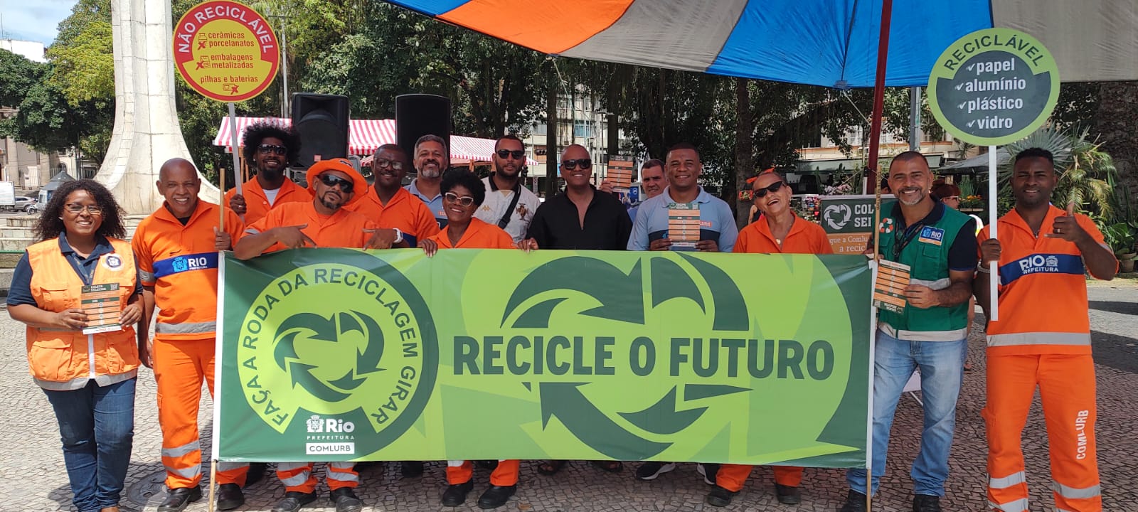 Comlurb, coleta seletiva, campanha, Largo do Machado